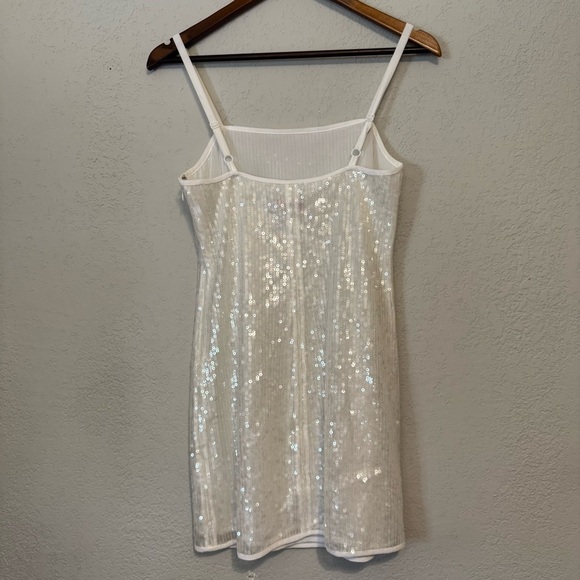 Women's STAUD White Sequin Mini Dress - Picture 5 of 9